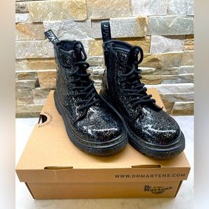 Dr. Martens Black Lace Up Glitter Boots